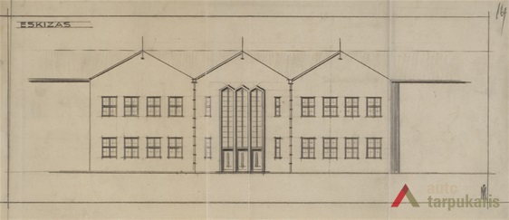 Project sketch, engineer Juozas Vodopalas, 1937. From the Lithuanian central state archive