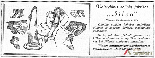 “Silva” factory advertisement. From newspaper: „Kauno tiesa“, 21st of July, 1953, p. 4.