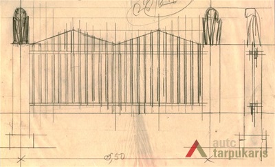 Sketch of fence. Kaunas County Archives