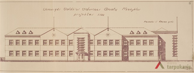 Project sketch, engineer Juozas Vodopalas, 1937. From the Lithuanian central state archive