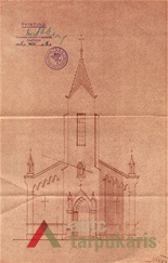 Pakuonio bažnyčios bokšto atstatymo projektas, 1938 m. KAA. F. 17. AP. 1, b. 59, l. 13