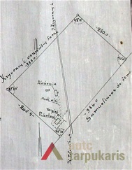 Situacijos planas. A. Aleksandravičius, 1937 m.  LCVA. F. 1622. Ap. 4, b. 713, l. 72
