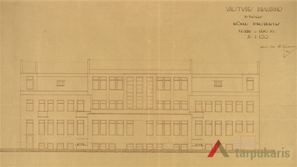 Fasadas iš kiemo pusės. LCVA, f. 1622, ap. 4, b. 195, l. 11 
