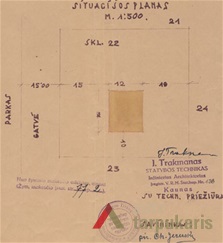 Situacijos planas. I. Trakmanas, 1935 m. KAA. F. 17. Ap. 1, b. 78, l. 38