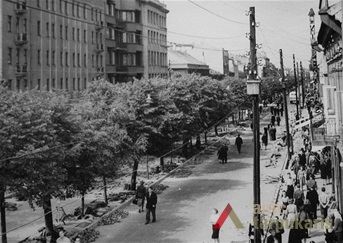 1956 m. Stalino pr. rekonstrukcija. Janavičiaus nuotr. KTU ASI archyvas