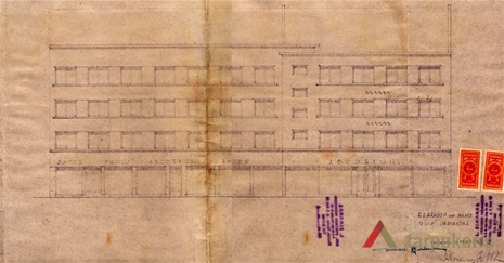 1939 m. projektas, fasado variantas. KAA, f. 218, ap. 2, b. 3963, l. 66