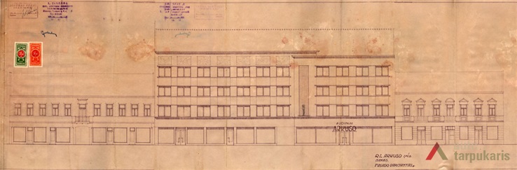 1939 m. projektas, fasado variantas. KAA, f. 218, ap. 2, b. 3963, l. 69