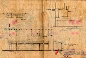 1939 m. birželio mėnesio medinių krautuvių projektas. KAA, f. 218, ap. 2, b. 3963, l. 58