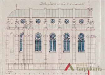 Šoninis fasadas. LCVA, f. 1622, ap. 4, b. 9, l. 1