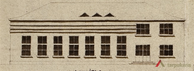 Veiverių šaulių namų fasadas. LCVA, f. 1622, ap. 4, b. 715, l. 40