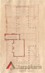 Mansardinio aukšto planas, 1934 m. projektas. KAA, f. 218, ap. 2, b. 1069, l. 2. 