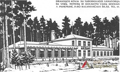 Sanatorija pristačius priestatą. LNM biblioteka, Kauno atvirukai 1918-1940. Kaunas, 4 deš.