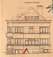Zenono ir Elenos Gerulaičių gyvenamojo namo fasadas. LCVA, f. 1622, ap. 4, b. 450