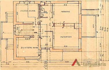Zenono ir Elenos Gerulaičių gyvenamojo namo II aukšto planas. LCVA, f. 1622, ap. 4, b. 450