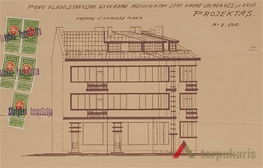 Fasadas iš Savanorių pr. LCVA, f. 1622, ap. 4, b. 406, l. 4.