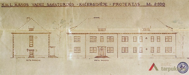 Kauno miesto ligonių kasos mūrinės sanatorijos Kačerginėje projektas. LCVA, f. 1622, ap. 4, b. 736, l. 11.