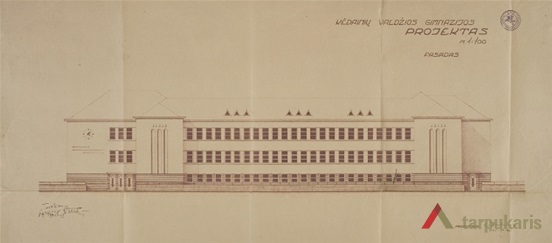 Naujosios gimnazijos pastato projektas. 1935 08 20. LCVA f. 391 ap. 2 b. 2174 l. 1