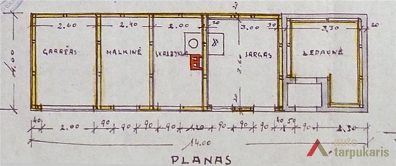 Pagalbinio pastato planas. LCVA, f. 1622, ap. 4, b. 217