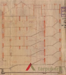 1933-04-12 projektas, pjūvis. KAA, f. 218, ap. 2, b. 6311, l. 29