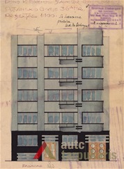 1932-11-02 projektas, fasadas. KAA, f. 218, ap. 2, b. 6311, l. 9
