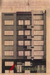 1933-04-12 projektas, fasadas. KAA, f. 218, ap. 2, b. 6311, l. 29