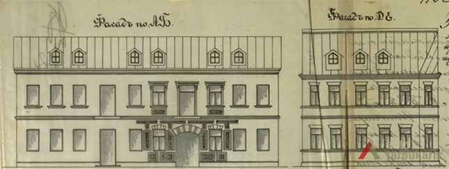 Dirbtuvės Mada fasadai, 1897. KAA, I-61, ap. 2, b. 6329.
