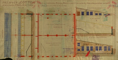 Fabriko Cotton atstatymo projektas, 1937 m. KAA, F-218, ap. 2, b. 8481.