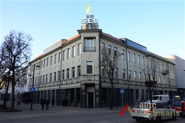 Pastatas Laisvės al. 82, kuriame veikė Mosiejaus Kagano moteriškų skrybėlių krautuvė ir Isaoko Aranovičiaus megztinių bei trikotažo dirbtuvė. 2014 m. P. T. Laurinaičio nuotr.