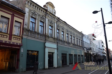 Pastatas Laisvės al. 27, kuriame veikė Leono Eitmano tekstilės krautuvė. 2014 m. P. T. Laurinaičio nuotr.
