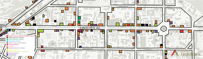 Tekstilės įmonių išsidėstymas Laisvės al.