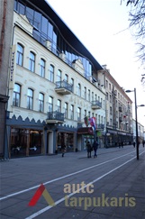 Laisvės al. 79 veikė R. Taituškienės skrybėlių dirbtuvė ir Joselio Jozefovičiaus trikotražo krautuvė. 2014 m. P. T. Laurinaičio nuotr.