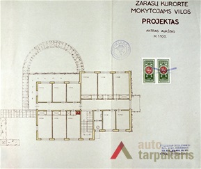Mokytojų sąjungos vilos Zarasuose projektas, 1935 m. LCVA, f. 1622, ap. 4, b. 554.