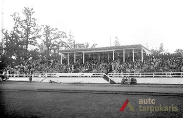 Songs festival in Kaunas Oak park (stadium?). Photo by J. Karazija, 1936, from Lithuanian central state archive, photodocuments department.