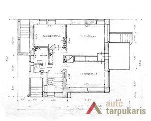 Rožės Gertienės gyvenamojo namo projektas, II a. planas, arch. K. Dubauskas, 1934 m. LCVA, f. 1622, ap. 4, b. 450.