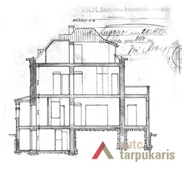 Rožės Gertienės gyvenamojo namo projektas, pjūvis, arch. K. Dubauskas, 1934 m. LCVA, f. 1622, ap. 4, b. 450.