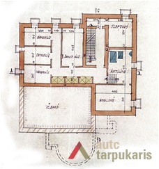Pulkininko Boleslovo Jakučio gyvenamojo namo projektas, rūsio planas, arch. B. Elsbergas, 1939 m. LCVA, f. 1622, ap. 3, b. 218.