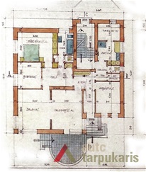 Pulkininko Boleslovo Jakučio gyvenamojo namo projektas, I a. planas, arch. B. Elsbergas, 1939 m. LCVA, f. 1622, ap. 3, b. 218.