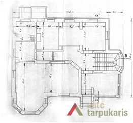 Felikso Dobkevičiaus gyvenamojo namo projektas, I a. planas, 1934 m. LCVA, f. 1622, ap. 4, b. 450.