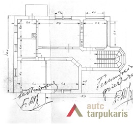 Felikso Dobkevičiaus gyvenamojo namo projektas, II a. planas, 1934 m. LCVA, f. 1622, ap. 4, b. 450.
