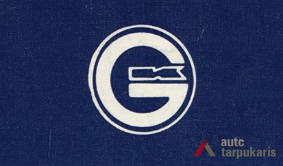 Logotipas.Iš Kazio Giedrio vardo kailių gamybinis susivienijimo sovietinių metų reklaminio lankstinuko. 