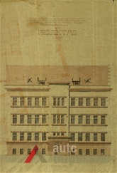 Fasadas, 1937 m. projektas. KAA, f. 218, ap. 2. b. 5441. 