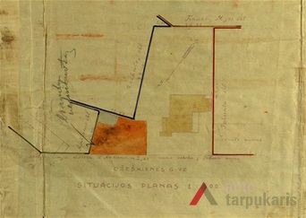 Situacijos planas, 1937 m. projektas. KAA, f. 218, ap. 2. b. 5441. 