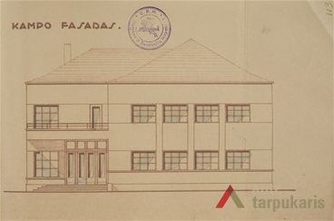 Facade, project, 1937. From Lithuanian central state archive