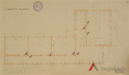 Pirmo aukšto planas, projektas, 1937 m, LCVA 