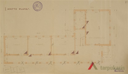 Ground floor plan, project, 1937. From Lithuanian central state archive