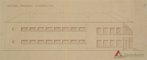 Facade, project, 1937. From Lithuanian central state archive