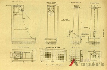 Project for railway bridge in Kūlupėnai. Published in “Technika”, 1933, nr. 7
