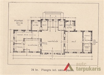 Project for railway station in Plungė. Published in “Technika”, 1933, nr. 7  