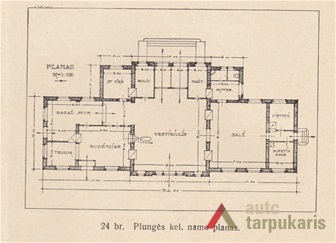 Project for railway station in Plungė. Published in “Technika”, 1933, nr. 7