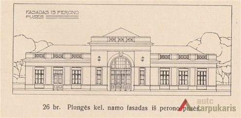 Project for railway station in Plungė. Published in “Technika”, 1933, nr. 7